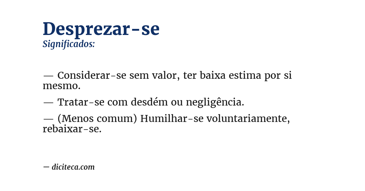 Significado de desprezar-se