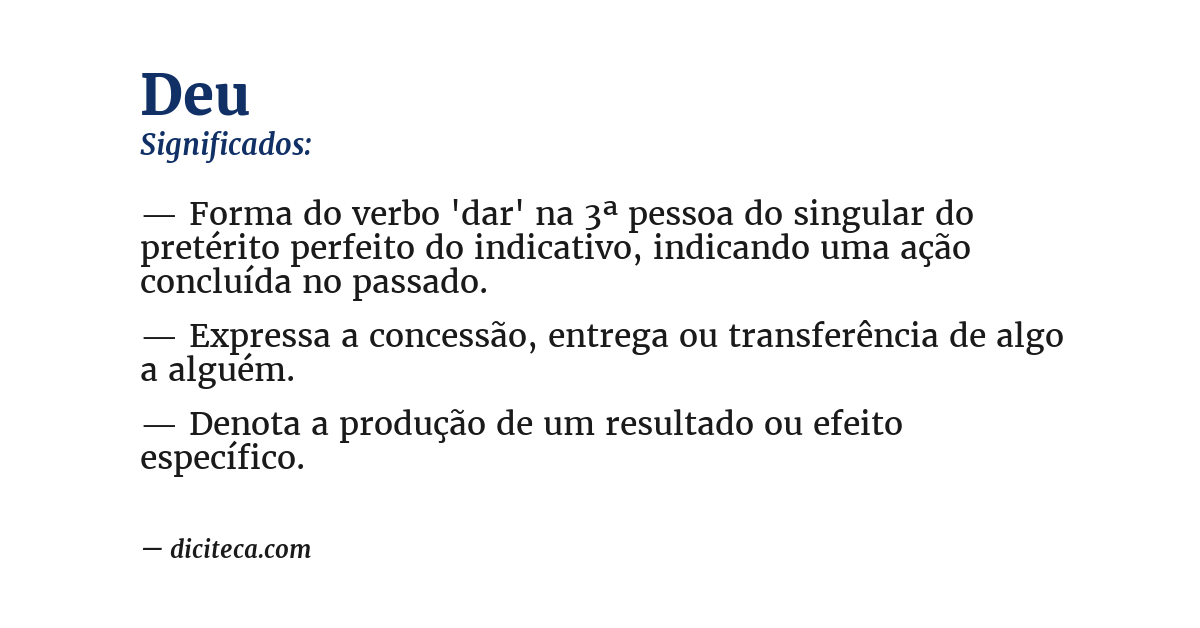 Significado de deu