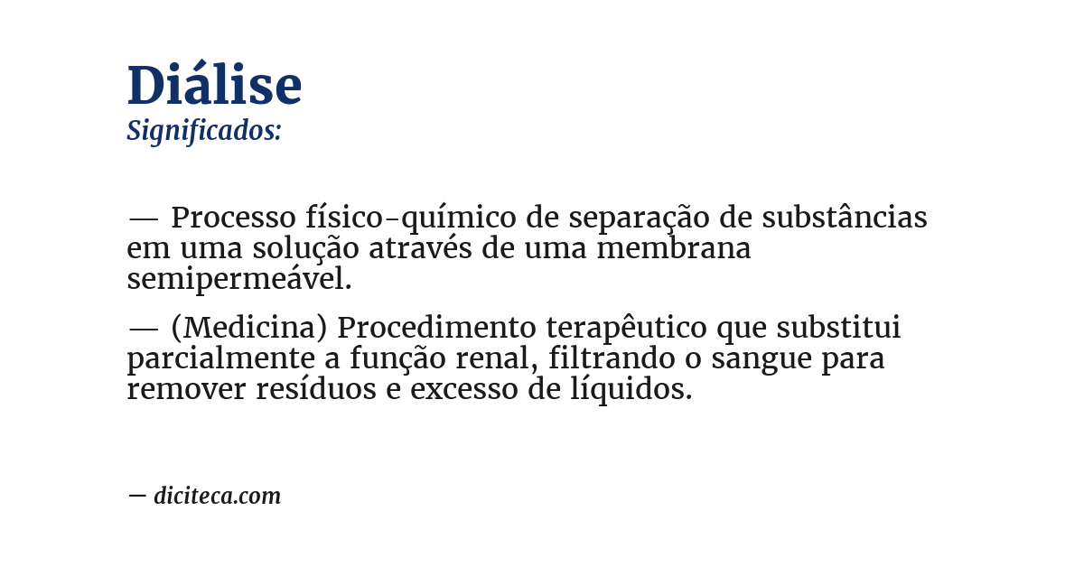 Significado de diálise