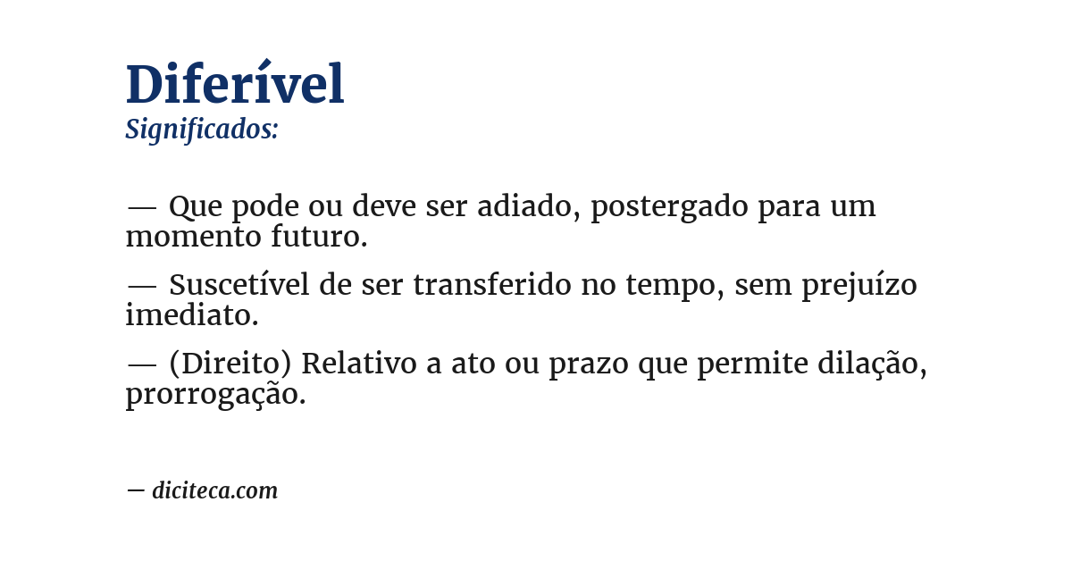 Significado de diferível