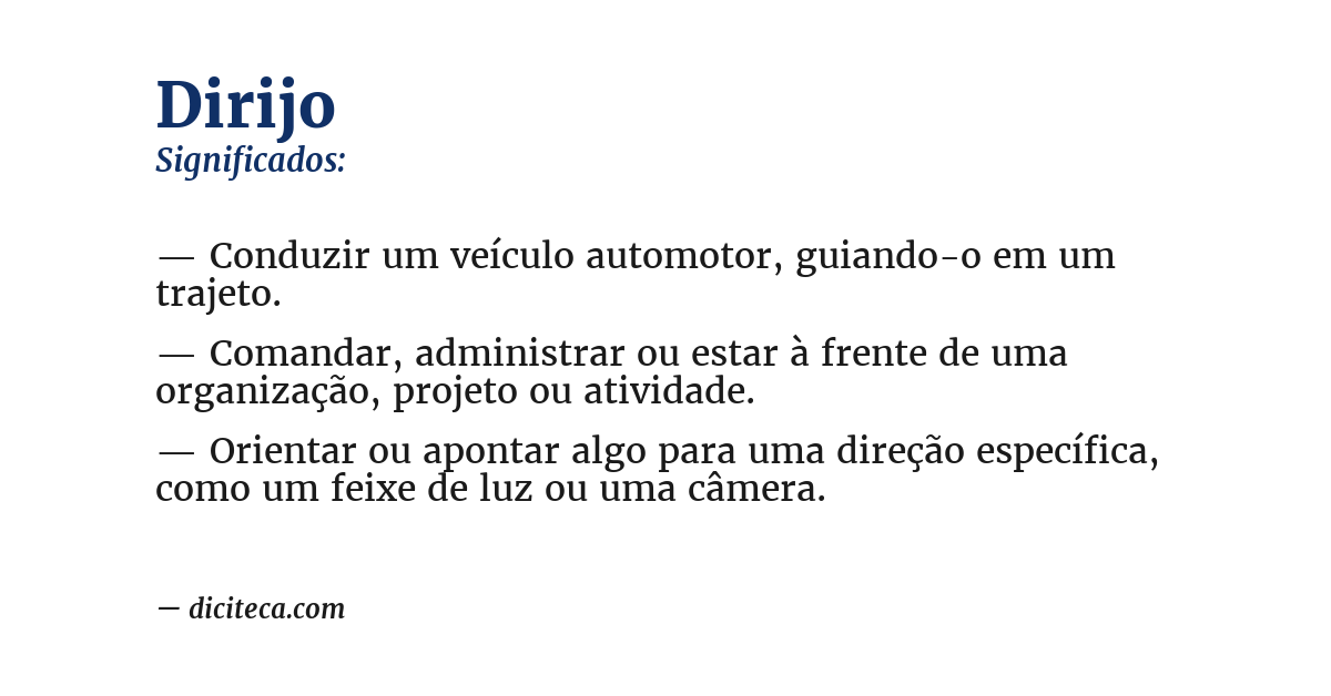 Significado de dirijo