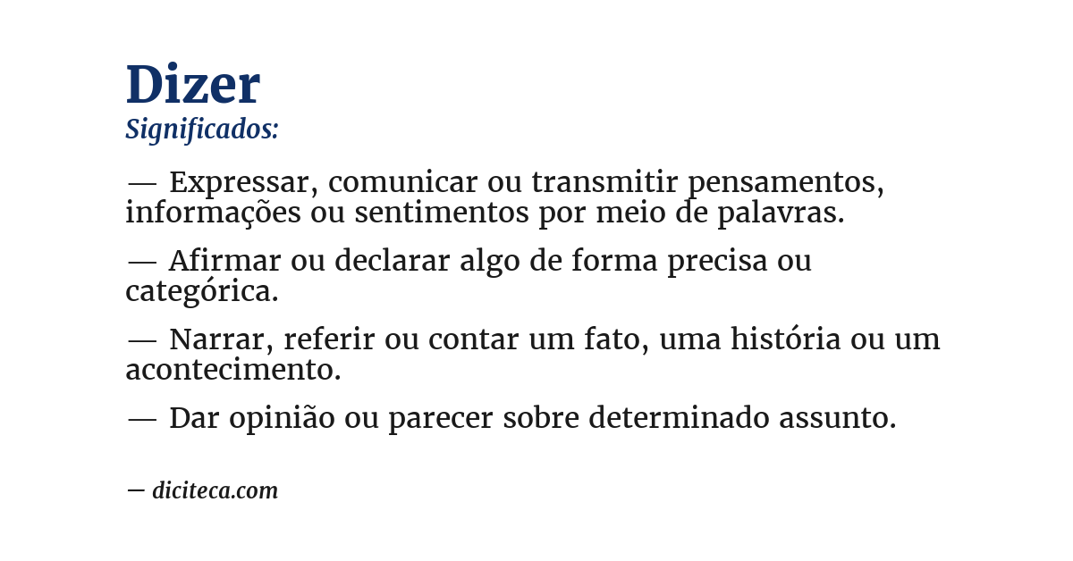 Significado de dizer