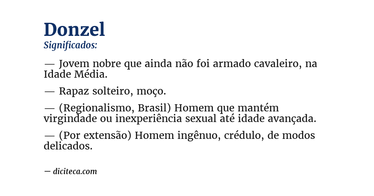 Significado de donzel
