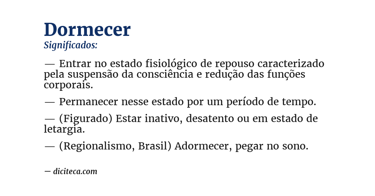 Significado de dormecer