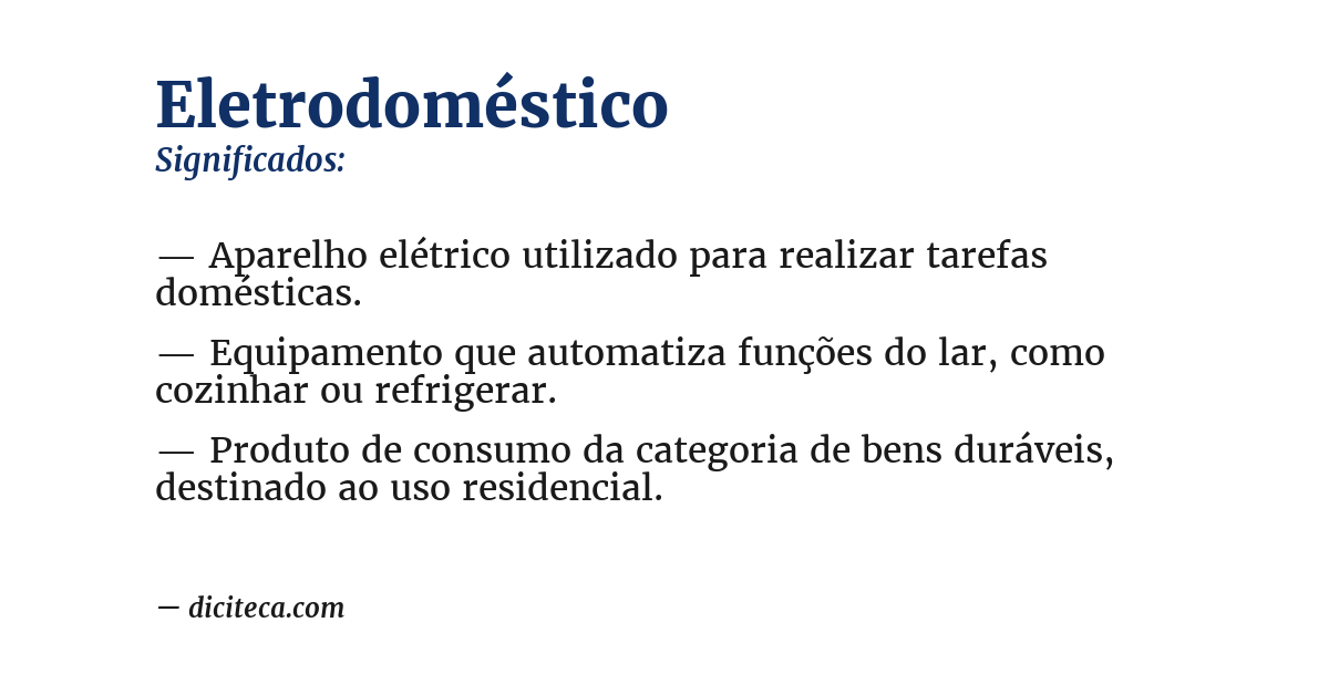 Significado de eletrodoméstico