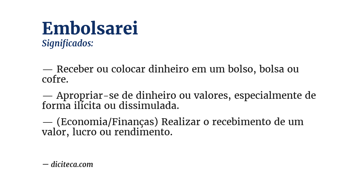 Significado de embolsarei