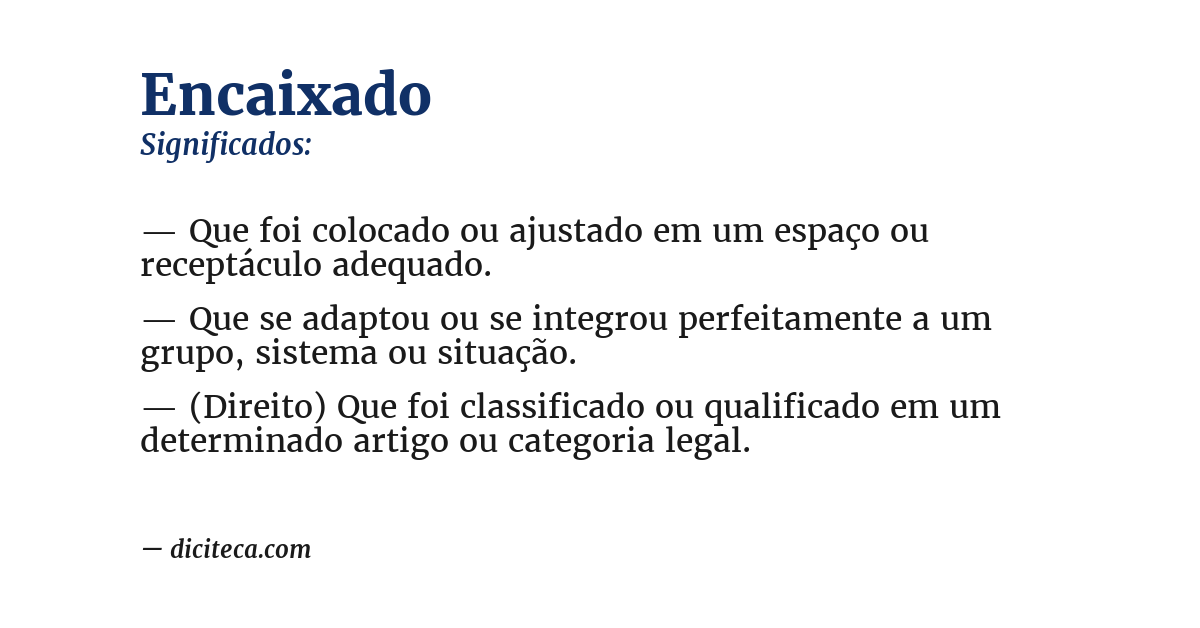 Significado de encaixado