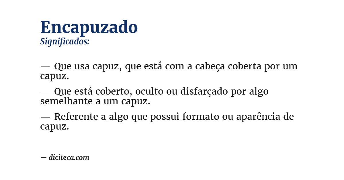 Significado de encapuzado