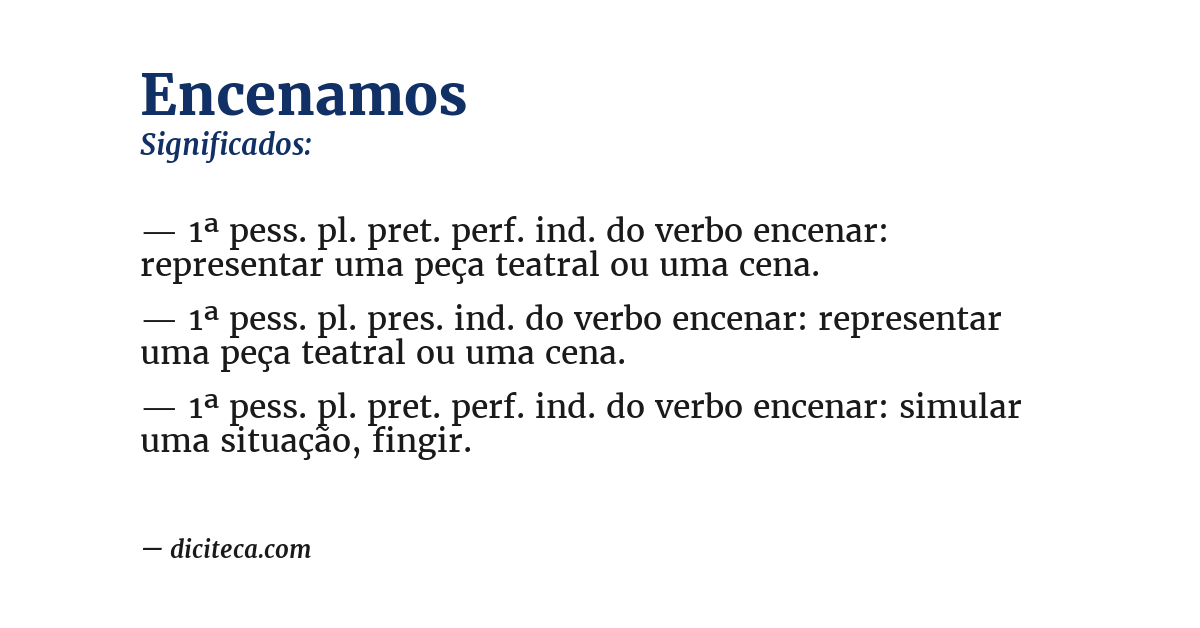 Significado de encenamos