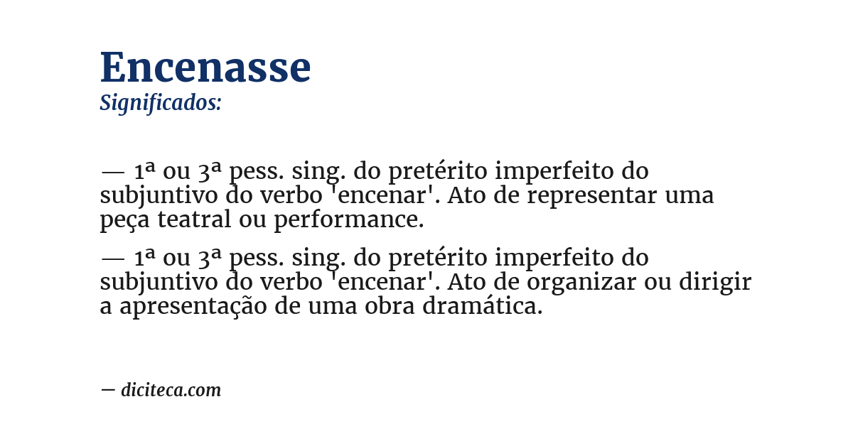 Significado de encenasse