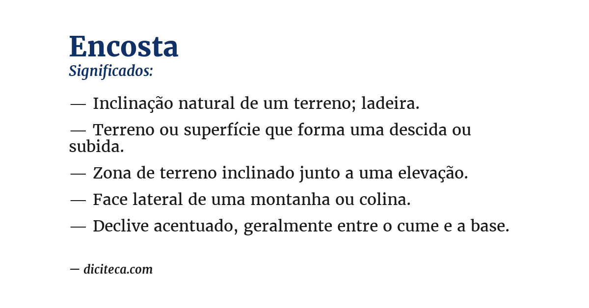 Significado de encosta