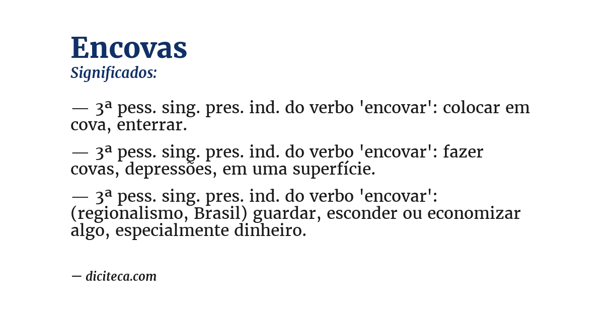 Significado de encovas