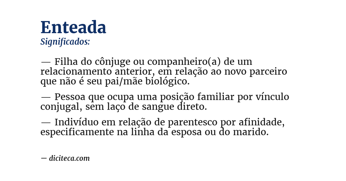 Significado de enteada