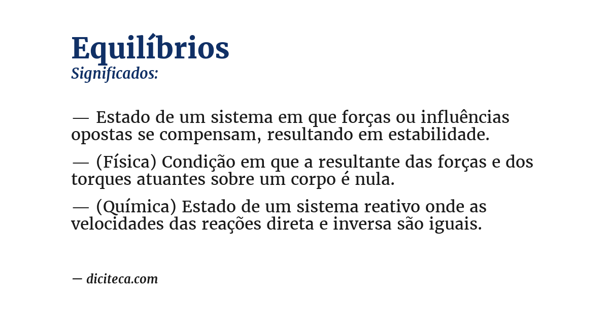 Significado de equilíbrios