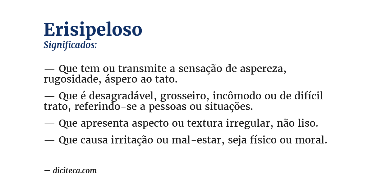 Significado de erisipeloso