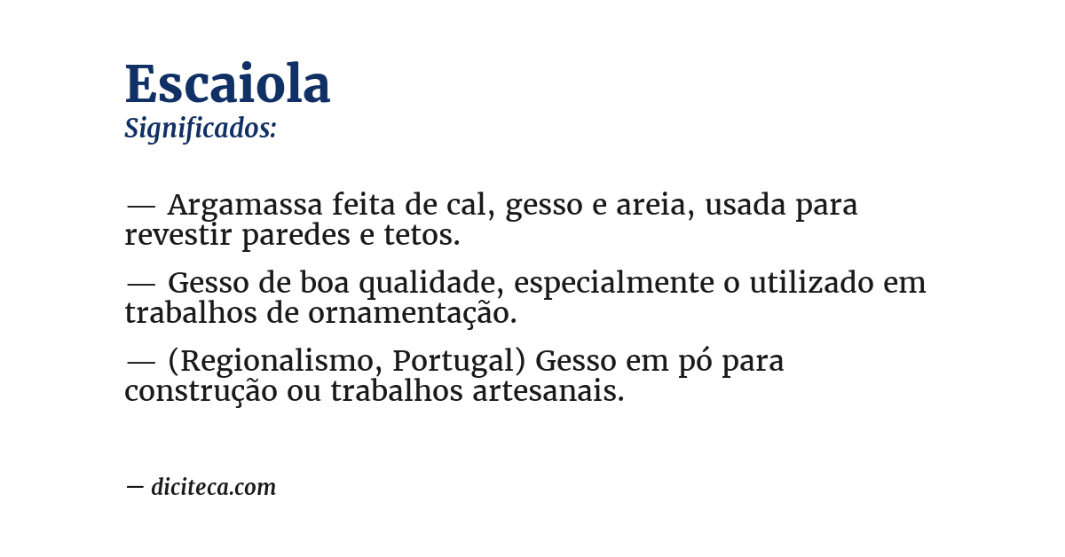 Significado de escaiola