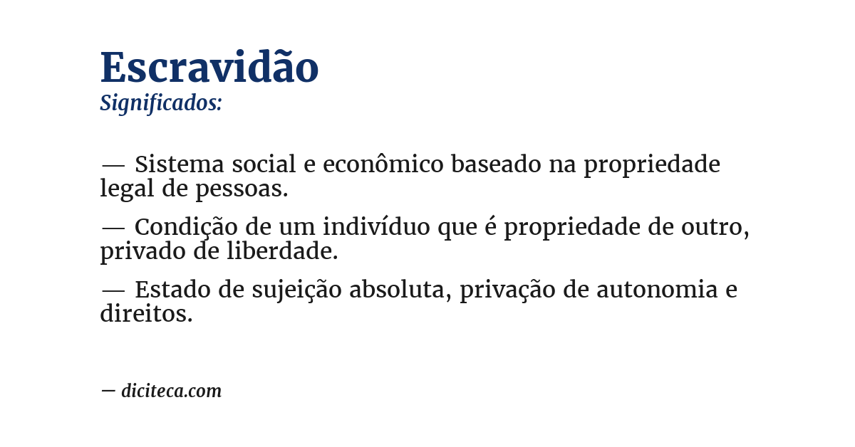 Significado de escravidão