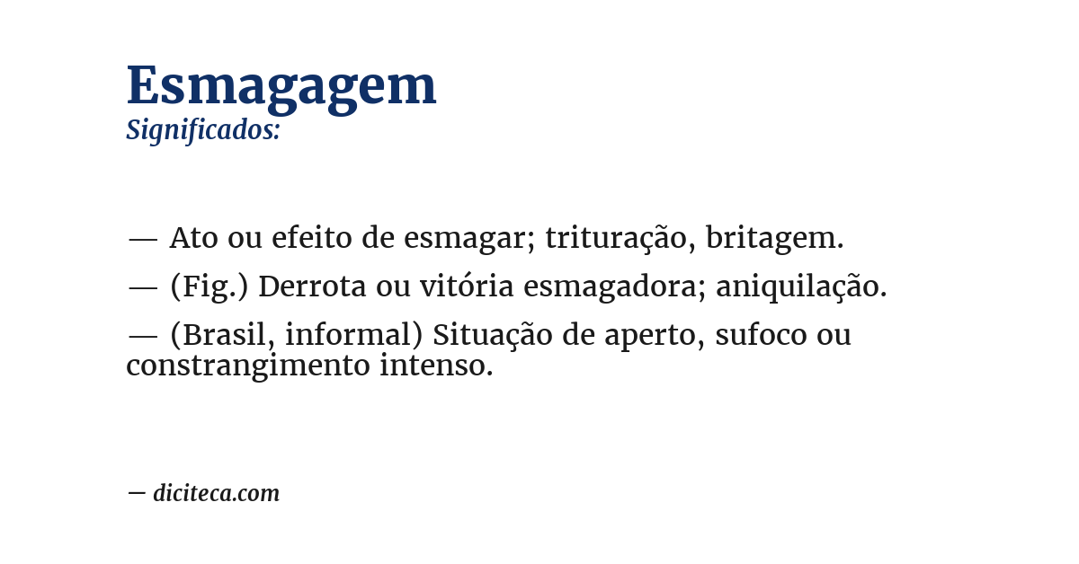 Significado de esmagagem