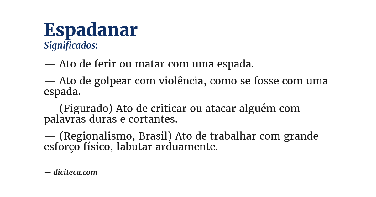 Significado de espadanar