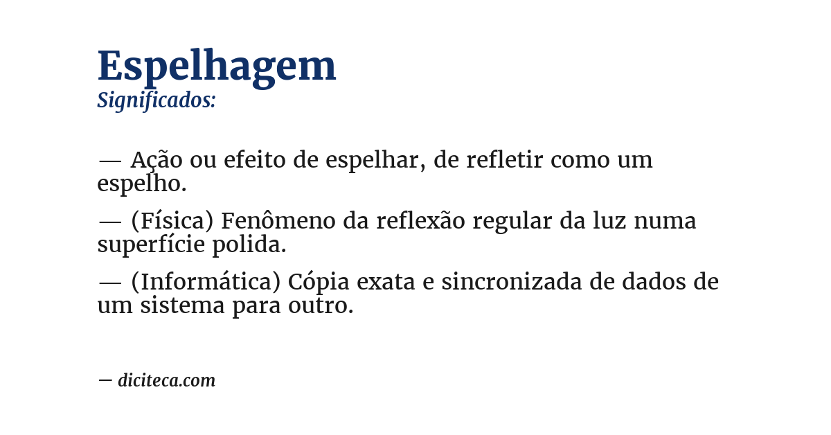 Significado de espelhagem