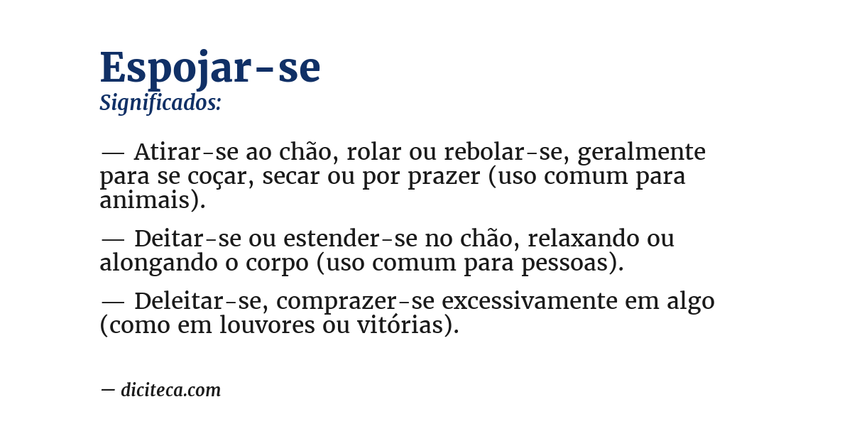Significado de espojar-se