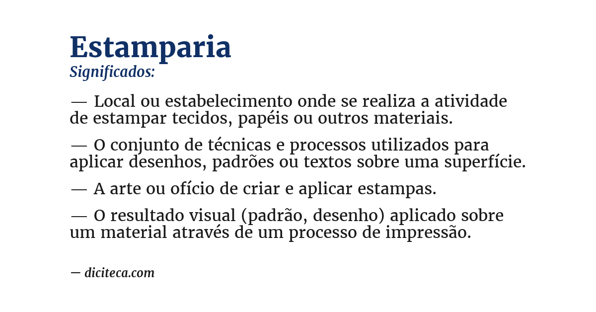 Significado de estamparia