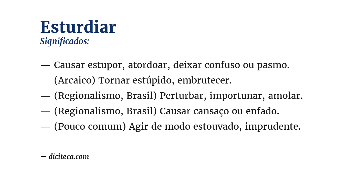 Significado de esturdiar