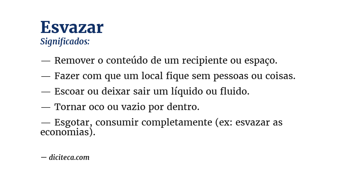 Significado de esvazar