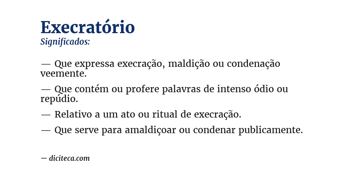 Significado de execratório