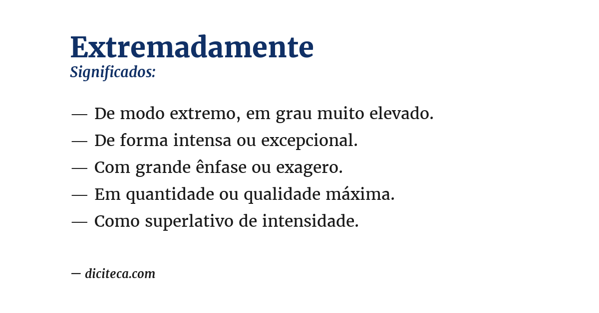 Significado de extremadamente