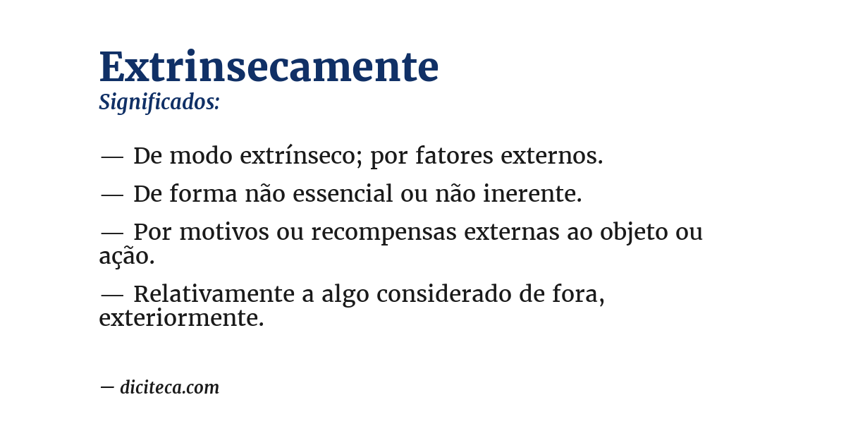 Significado de extrinsecamente