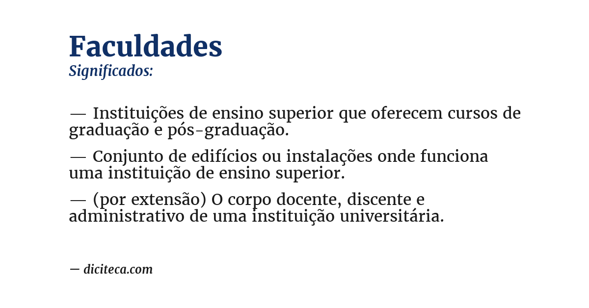 Significado de faculdades
