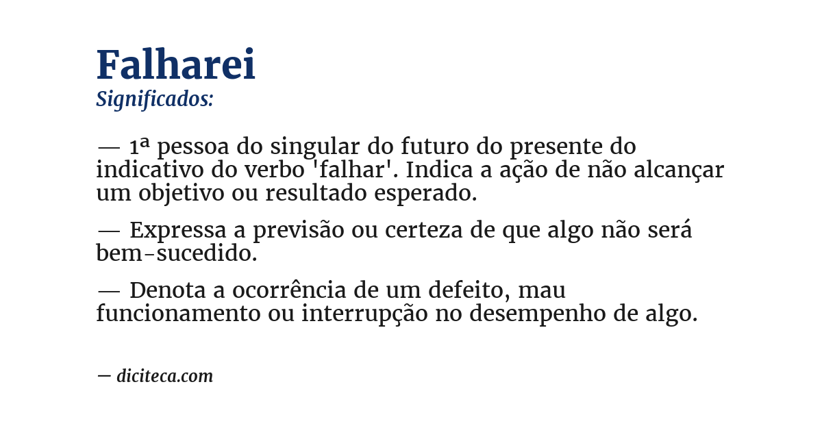 Significado de falharei