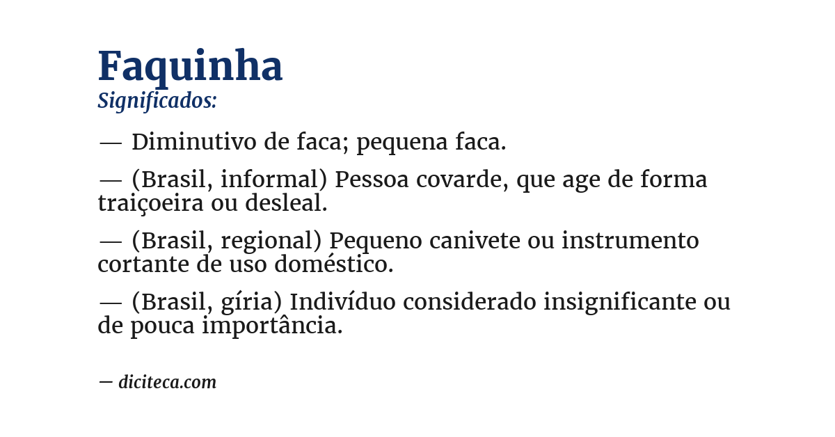 Significado de faquinha