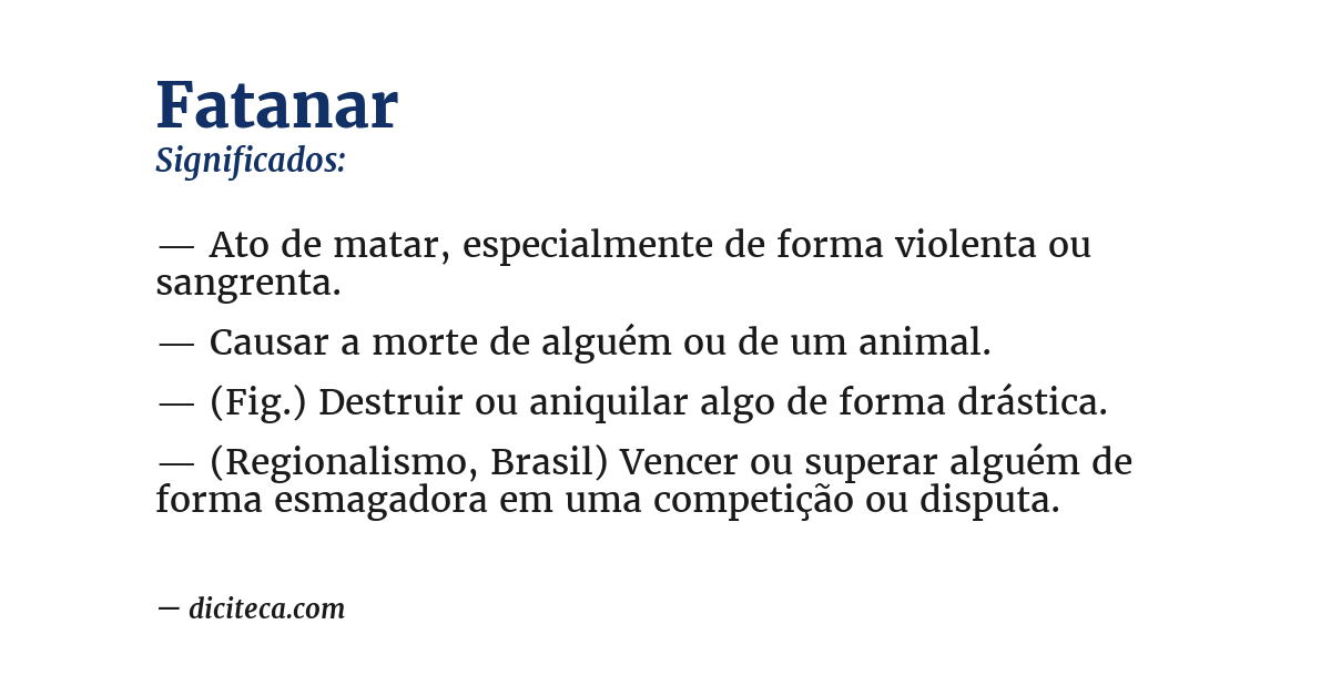 Significado de fatanar