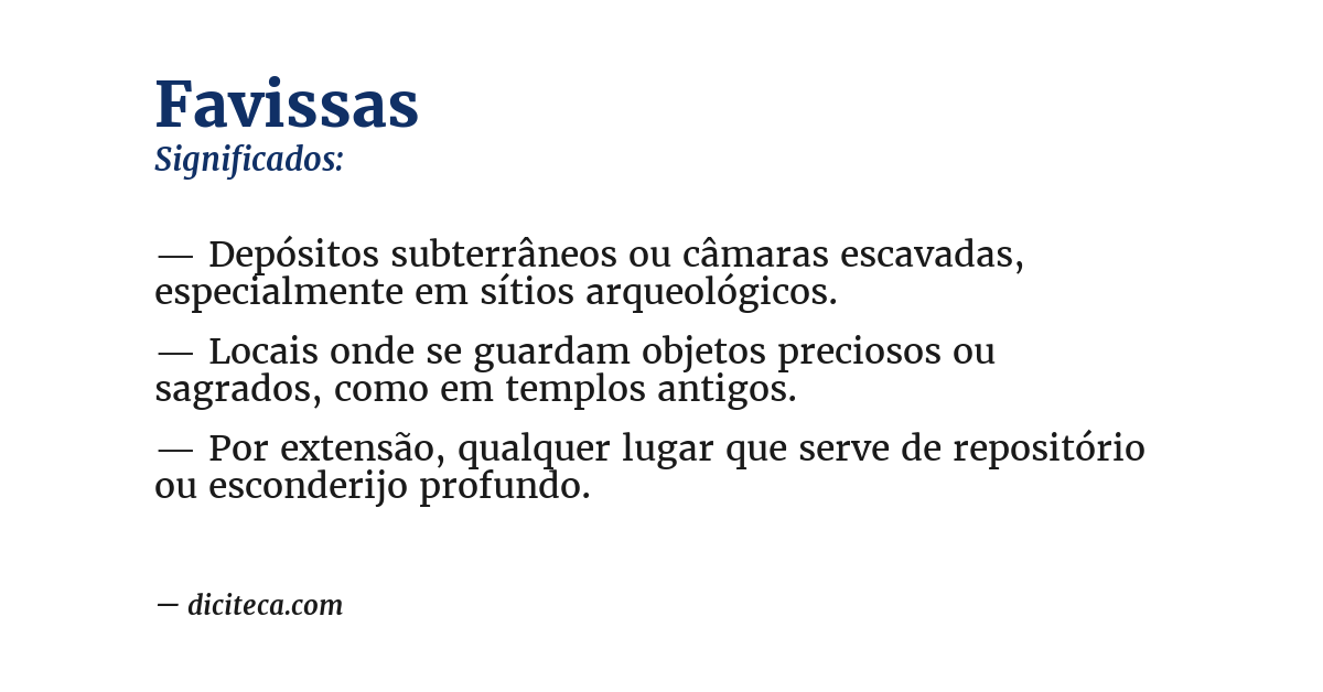 Significado de favissas