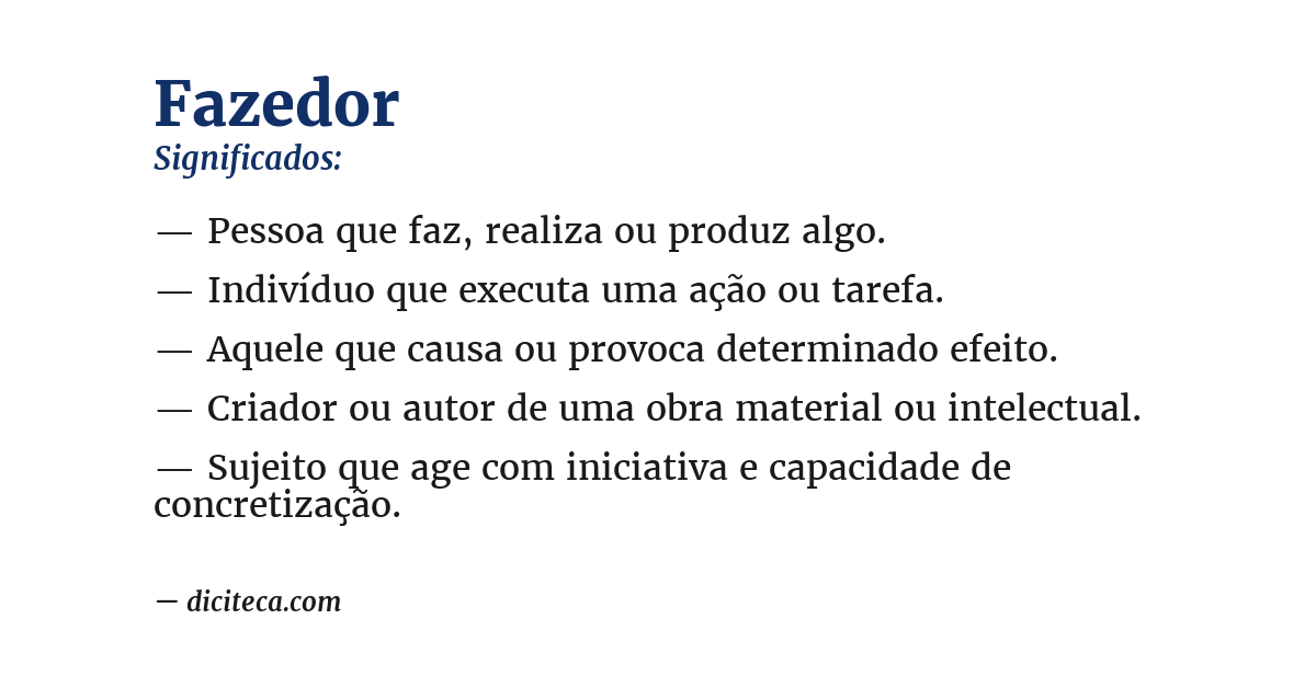 Significado de fazedor