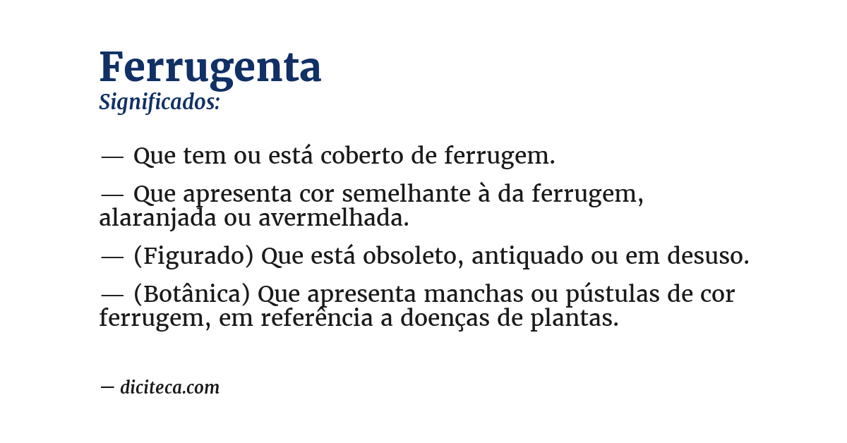 Significado de ferrugenta