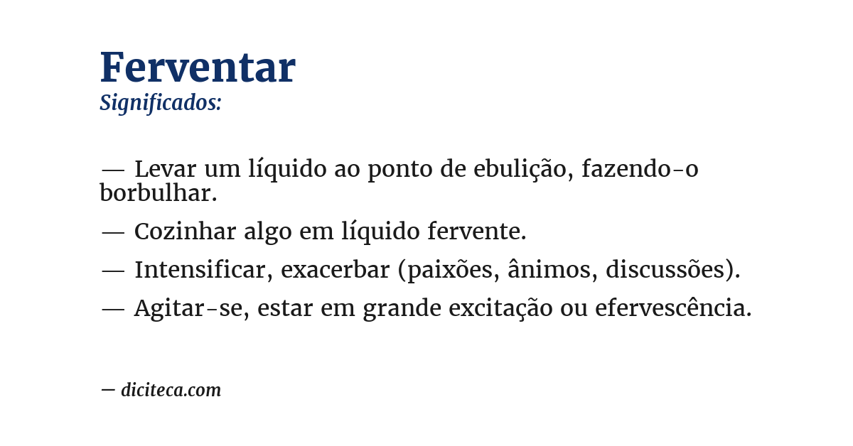 Significado de ferventar