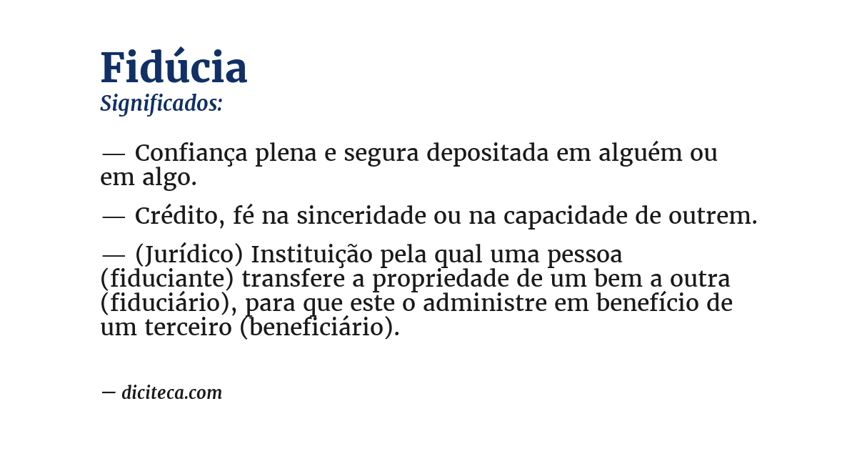Significado de fidúcia