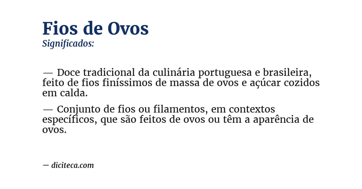Significado de fios de ovos