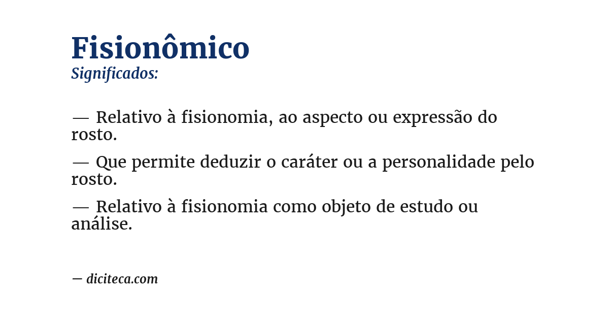 Significado de fisionômico
