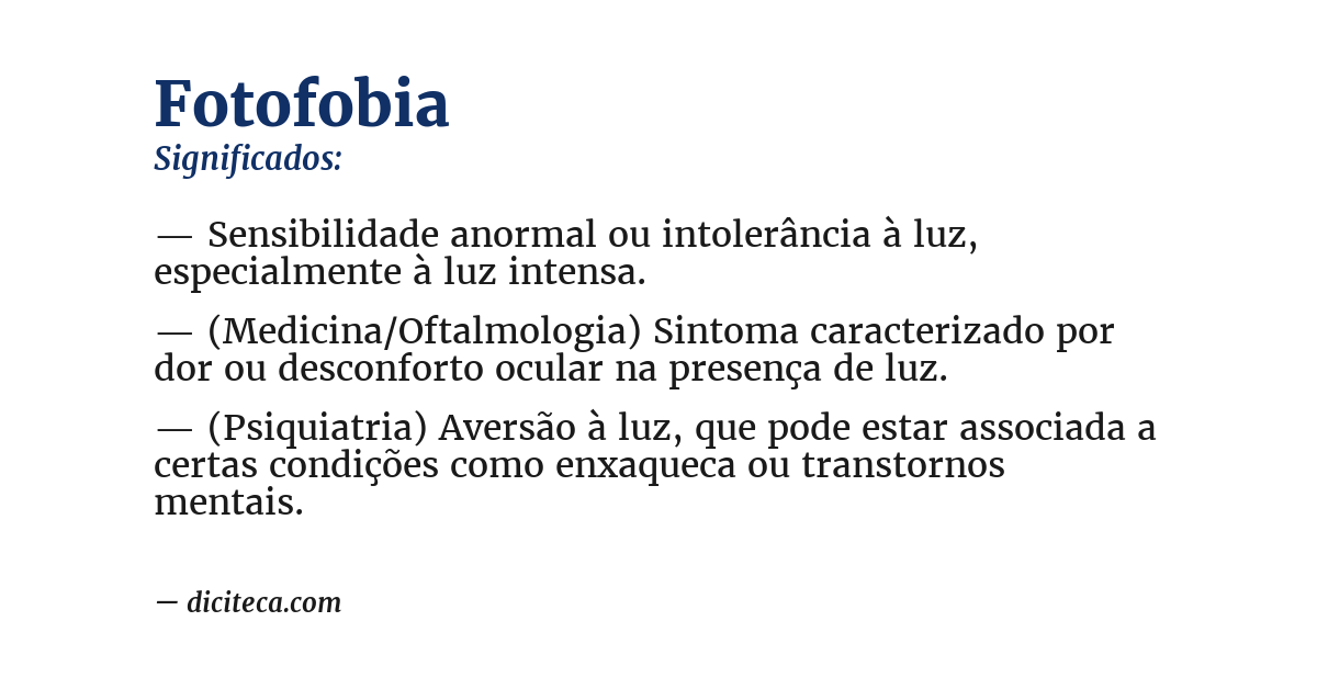 Significado de fotofobia