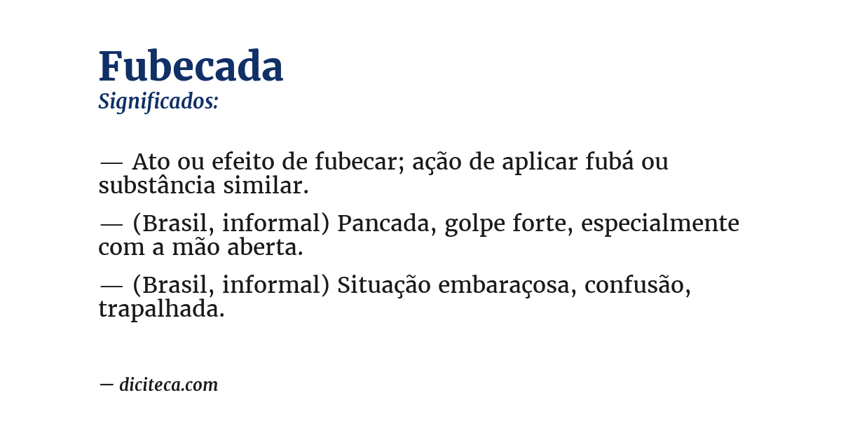 Significado de fubecada