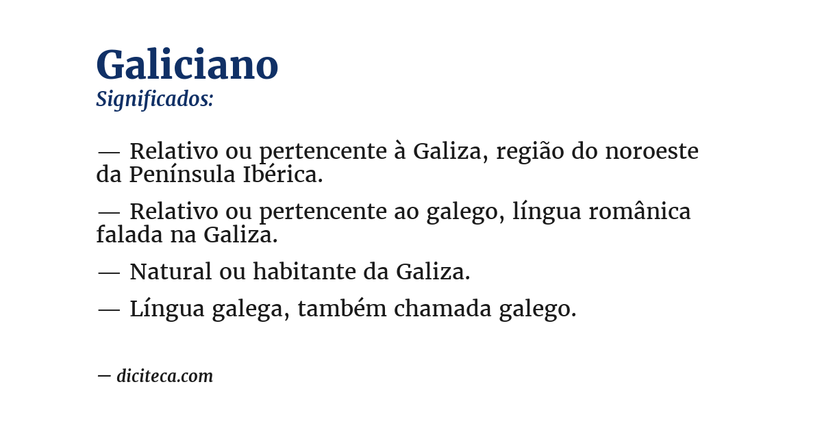 Significado de galiciano