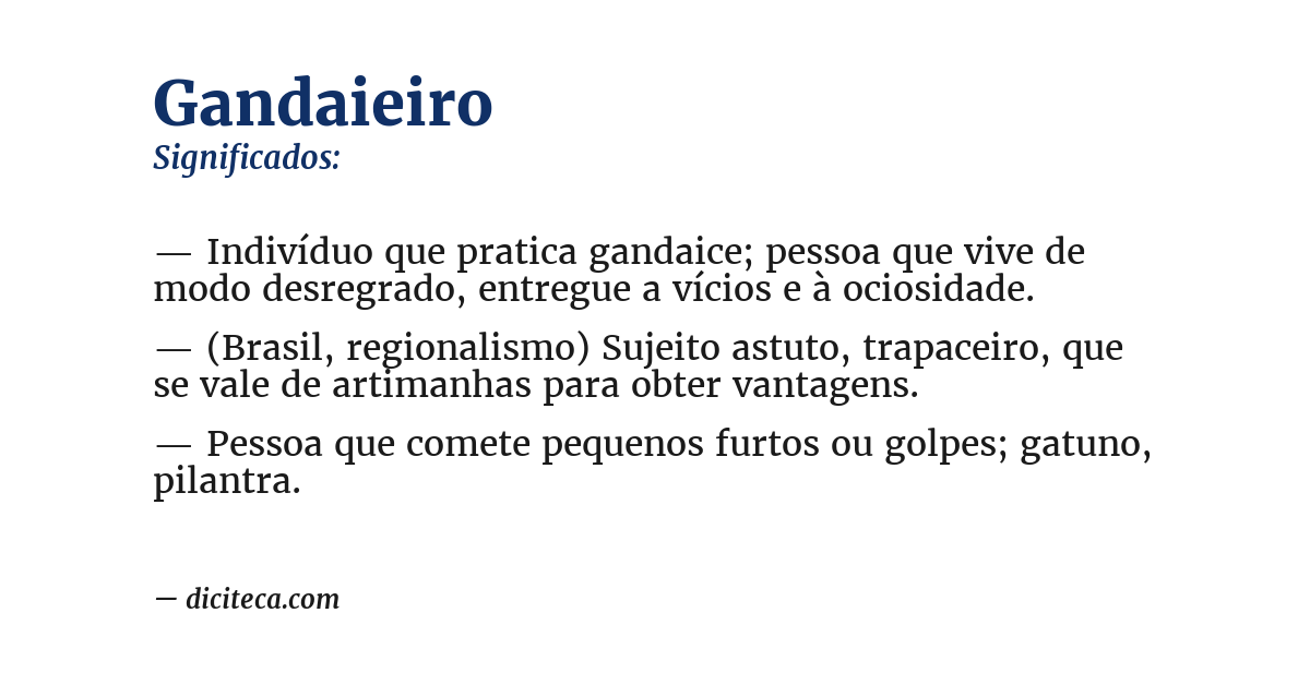 Significado de gandaieiro