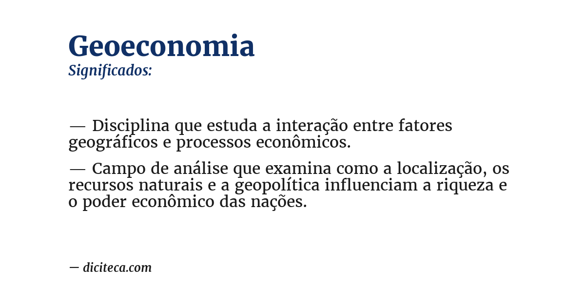 Significado de geoeconomia