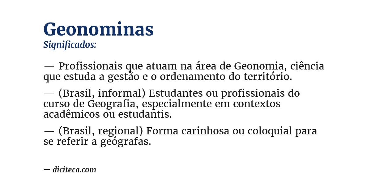 Significado de geonominas