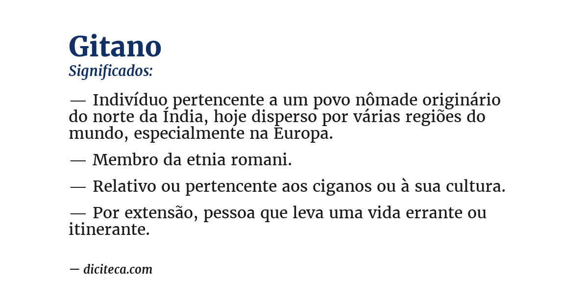 Significado de gitano