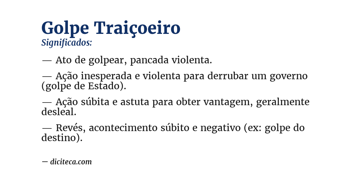 Significado de golpe traiçoeiro